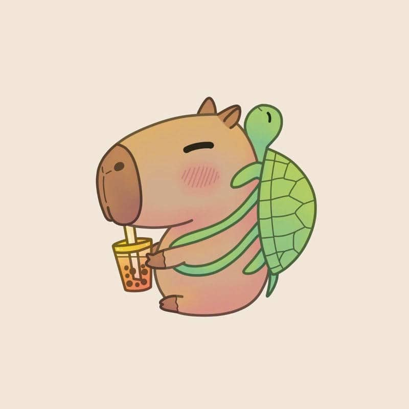 capybara cute hoạt hình